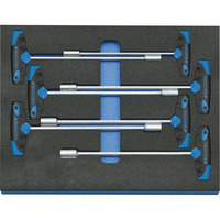 GEDORE Steckschlüssel-Satz in Check-Tool-Modul, 7-teilig blau/schwarz, (2005 CT2-2133 T), T-Griff