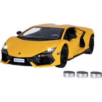 Jamara Lamborghini Revuelto Diecast, Modellfahrzeug gelb, Maßstab 1:24, inkl. Knopfzellen